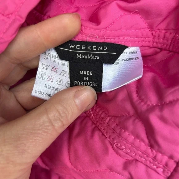 Weekend Max Mara Pink quilted collared packet jacket - Picture 5 of 7